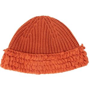 Moncler, Accessoires, unisex, Oranje, ONE Size, Wol, Handgestikte Wollen Beanie Hoed