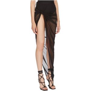 Rick Owens, Rokken, Dames, Zwart, S, Zwarte Gebreide Rok Twist Stijl