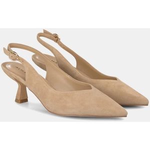 Alma EN Pena, Schoenen, Dames, Beige, 41 EU, Leer, Puntige Neus Hak Schoen Gesp Sluiting