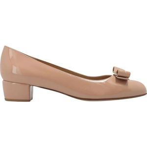 Salvatore Ferragamo, Schoenen, Dames, Beige, 34 1/2 EU, Leer, Vara pumps