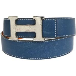Hermès Vintage, Pre-owned Leather belts Blauw, Dames, Maat:ONE Size
