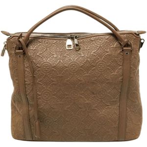 Louis Vuitton Vintage, Pre-owned, Dames, Beige, ONE Size, Leer, Tweedehands leren Louis Vuitton tassen