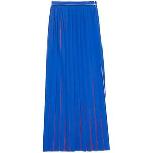 Tommy Hilfiger, Midi Skirts Blauw, Dames, Maat:2XS