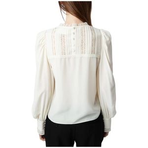 Zadig & Voltaire, Blouses & Shirts, Dames, Beige, L, Elegante Kantjurk