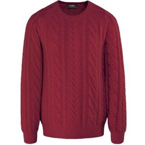 Moorer, Truien, Heren, Rood, L, Katoen, Luxe Crew Neck Sweater