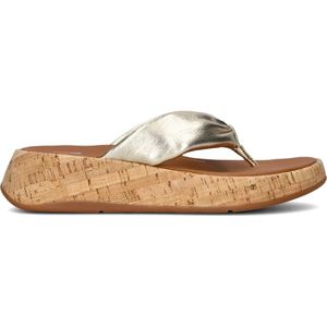 Fitflop, Schoenen, Dames, Geel, 37 EU, Leer, Gouden Leren Instap Sandalen