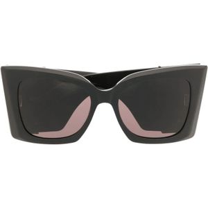 Saint Laurent, Accessoires, Dames, Zwart, ONE Size, Zwarte Oversized Cat-Eye Zonnebril