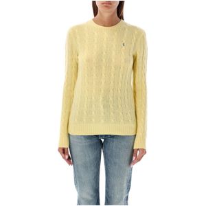 Ralph Lauren, Truien, Dames, Geel, L, Wol, Gele Cable Knit Trui Herfst