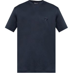 Giorgio Armani, Tops, Heren, Blauw, L, Katoen, T-shirts