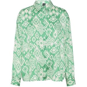 Vero Moda, Blouses & Shirts, Dames, Groen, S, Bright Green Gida Lange Mouw Shirt