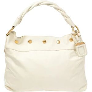 Prada Vintage, Pre-owned, Dames, Wit, ONE Size, Nylon, Pre-owned Nylon handbags