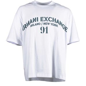 Armani Exchange, Tops, Heren, Wit, M, Armani Uitwisseling T-Shirt