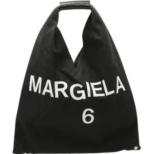 Maison Margiela Pre-owned, Pre-owned, Dames, Zwart, ONE Size, Tweed, Tweedehands Canvas handtassen