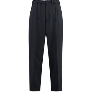 Jil Sander, Broeken, Heren, Blauw, M, Polyester, Polyester Cropped Broek met Achterzakken