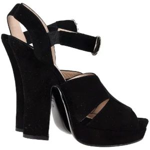 Prada Vintage, Pre-owned Suede heels Zwart, Dames, Maat:37 EU