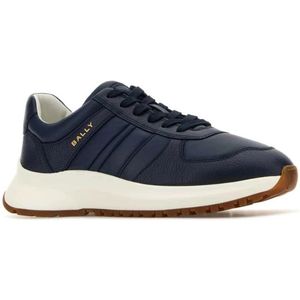 Bally, Schoenen, Heren, Blauw, 40 EU, Leer, Blauwe Leren Sneakers