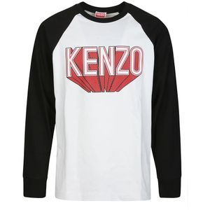 Kenzo, 3D Raglan Mouw T-Shirt Wit, Heren, Maat:M