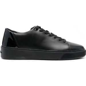 Calvin Klein, Schoenen, Heren, Zwart, 46 EU, Zwarte Leren Sneakers voor Heren