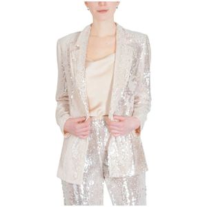 Simona Corsellini, Pailletblazer Beige, Dames, Maat:M