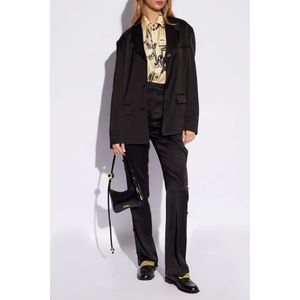 Nanushka, Jassen, Dames, Zwart, S, Satijn, Patri satijnen blazer