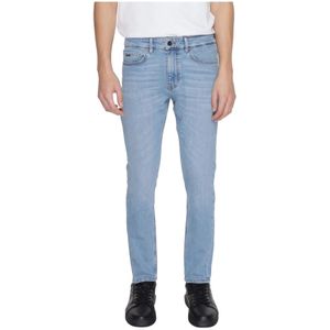 Hugo Boss, Jeans, Heren, Blauw, W34 L32, Katoen, Tapered Jeans Lente/Zomer Collectie