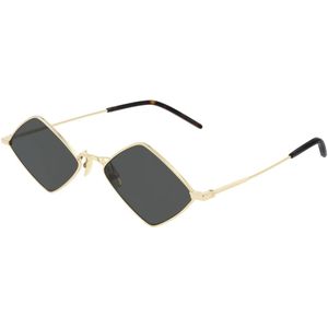 Saint Laurent, Accessoires, Heren, Geel, 55 MM, Goud/Grijs SL 302 Lisa Zonnebril