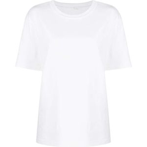 Alexander Wang, Tops, Dames, Wit, S, Katoen, Oversized Logo Katoenen T-shirt