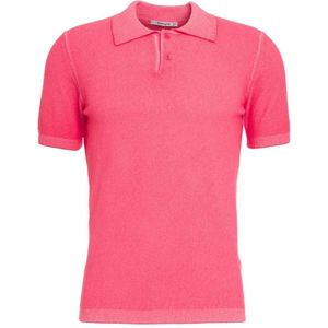 Kangra, Tops, Heren, Roze, L, Italiaanse Teddy Polo Shirt