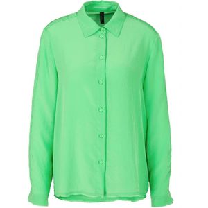 Marc Cain, Soepelvallende Blouse met Klassieke Details Groen, Dames, Maat:M