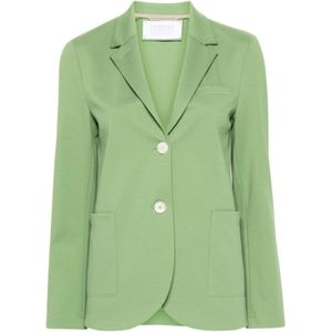 Harris Wharf London, Jassen, Dames, Groen, XS, Apple Green Stretch-Jersey Blazer voor dames