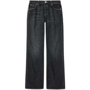 Closed, Zwarte Denim Flare Broek Zwart, Dames, Maat:W31