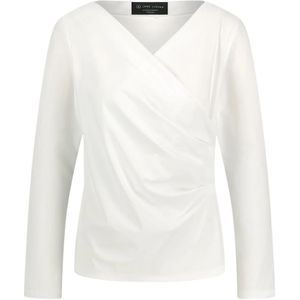 Jane Lushka, Blouses & Shirts, Dames, Wit, M, Wrap Silhouette V-Neck Blouse Wit
