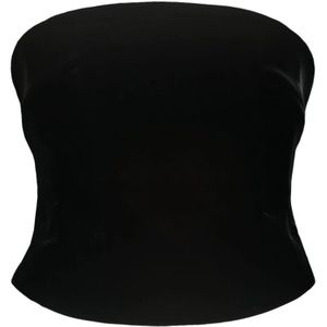 Wardrobe.nyc, Velvet Corset met Gebogen Halslijn Zwart, Dames, Maat:M