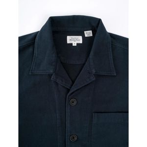 Hartford, Overhemden, Heren, Blauw, M, Katoen, Geborsteld Katoenen Overshirt