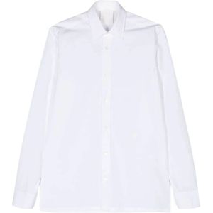 Givenchy, Overhemden, Heren, Wit, XL, Katoen, Witte Poplin Shirt 4G Motief
