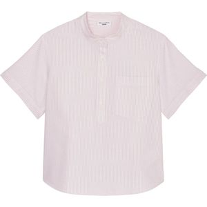 Marc O'Polo, Blouses & Shirts, Dames, Roze, M, Katoen, Gestreepte korte mouw blouse normaal