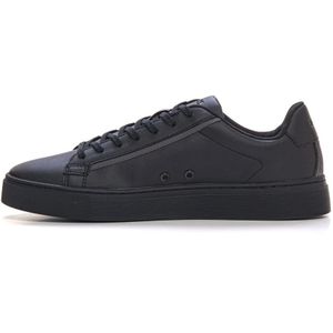 Boss, Schoenen, Heren, Zwart, 46 EU, Leer, Rhys-Tenn-Pusdth Leather sneakers with laces