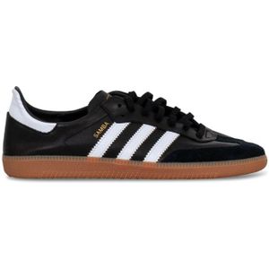 Adidas Originals, Zwarte Sneakers met Leren Bovenwerk en Rubberen Zool Zwart, Heren, Maat:38 EU