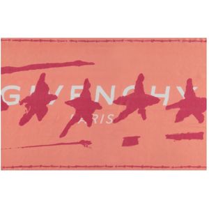 Givenchy, Zijden Logo Sjaal Oranje, unisex, Maat:ONE Size