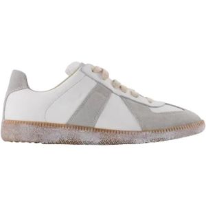 Maison Margiela, Off-White Leren Sneakers Wit, Dames, Maat:36 EU