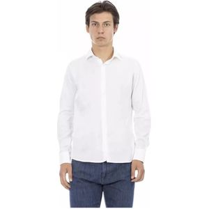 Baldinini, Overhemden, Heren, Wit, 4Xl, Witte Slim Fit Italiaanse Kraag Shirt