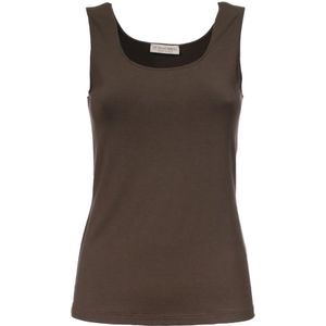 Le Tricot Perugia, Tops, Dames, Bruin, M, Cacao Viscose Top Mouwloos Regular Fit