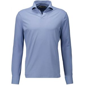 John Miller, Hyper Stretch Polo Longsleeve Shirt Blauw, Heren, Maat:L