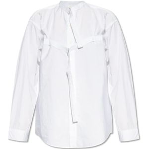 R13, Overhemd met opstaande kraag Wit, Dames, Maat:L