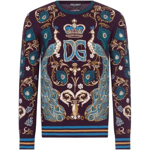 Dolce & Gabbana, Sweatshirts & Hoodies, Heren, Veelkleurig, L, Kasjmier, Multicolor Kasjmier Trui