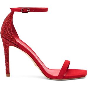 Stuart Weitzman, Sandaal met Kristalversiering Rood, Dames, Maat:36 1/2 EU