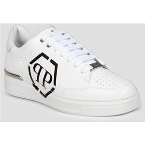 Philipp Plein, Schoenen, Heren, Wit, 40 EU, Leer, Hexagon Leren Sneakers