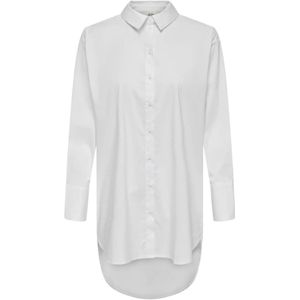 Jacqueline de Yong, Blouses & Shirts, Dames, Wit, 2Xs, Katoen, Dames lange mouwen shirt lente/zomer