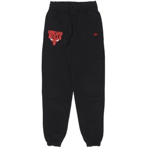 New Era, NBA Script Jogger Broek Zwart/Rood Zwart, Heren, Maat:XS