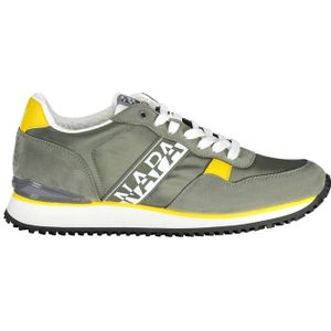 Napapijri, Schoenen, Heren, Groen, 42 EU, Polyester, Groene Vetersneakers met Logo-Detail